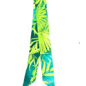 NEW Versace Green Jungle Print Silk Scarf
